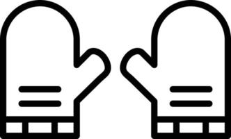 ícone de linha de luvas de forno vetor
