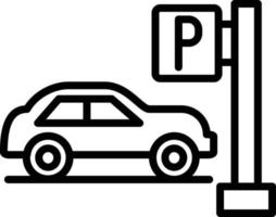 ícone de linha de estacionamento vetor