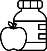 ícone de linha de pasta de maçã vetor