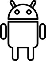 ícone de linha android vetor
