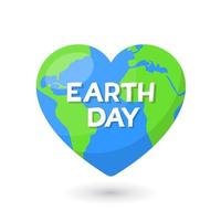 Dia da Terra. planeta Terra em forma de coração. ícone de vetor