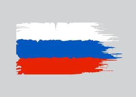 bandeira nacional da federação russa, ilustração vetorial pintada a pincel vetor