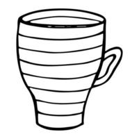 xícara fofa de ilustração de chá ou café. clipart de caneca simples. doodle em casa aconchegante vetor