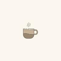 logotipo do café cor marrom. logotipo de vetor de minimalismo monocromático monocromático símbolo ícone moderno para cafeteria.