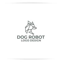 vetor de design de logotipo de tecnologia de cão robô k9, polígono, linha, dados, digital,