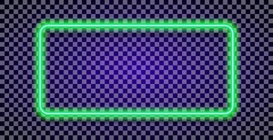 cor verde do quadro de vetor de retângulo neon