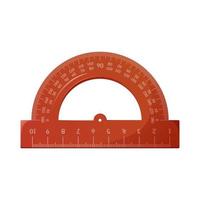 régua semicircular, transferidor, ilustração vetorial. ferramenta para desenho, engenheiros, aulas de geometria, matemática. o conceito de aprendizagem na escola, universidade. vetor