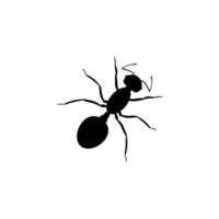silhueta de trabalhador formiga preta. um inseto com seis pernas e mandíbulas poderosas. é comido como lanche torrado com sal vetorial vetor