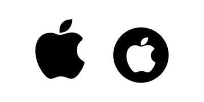 logotipo da maçã preto isolado no fundo branco vetor