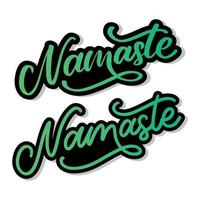 namaste letras saudação indiana, olá na camiseta hindi mão com letras design caligráfico. tipografia de vetor inspirador.