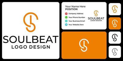 carta sb monograma tecnologia logotipo design com modelo de cartão de visita. vetor