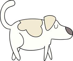 cão de desenho animado desenhado à mão peculiar vetor