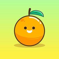 ilustração vetorial de personagem doodle laranja boa para mascote, ícone, ativo de jogo, etc vetor