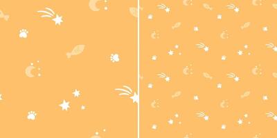 sem costura padrão com estrelas fofas em um fundo amarelo. textura infantil em estilo escandinavo para tecido, têxtil, vestuário, decoração de berçário. ilustração vetorial vetor