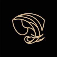 logotipo criativo moderno de linha de escudo de elefante vetor