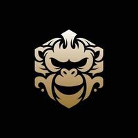 logotipo de animal criativo de luxo ornamental de gorila vetor
