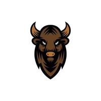logotipo de animal de cabeça de bisão vetor