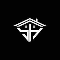 letra sh logotipo do monograma home realty vetor