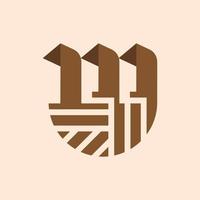 letra m raiz geométrica logotipo moderno vetor