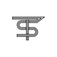 letra st linha monograma logotipo de negócios vetor
