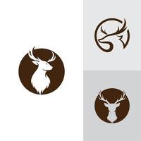 vetor de design de logotipo criativo de cabeça de veado
