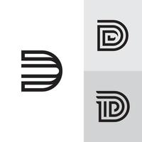 d design e modelo de logotipo. letras criativas d ícone iniciais baseadas em vetor. vetor