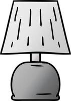 doodle de desenho gradiente de uma lâmpada de cabeceira vetor