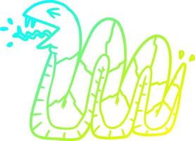 desenho de linha de gradiente frio desenho de cobra sibilante vetor