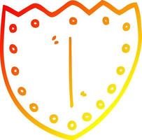 escudo de desenho animado de desenho de linha gradiente quente vetor