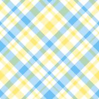 padrão sem costura em cores finas de amarelo claro, azul e branco para xadrez, tecido, têxtil, roupas, toalha de mesa e outras coisas. imagem vetorial. 2 vetor