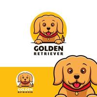 estilo simples do ícone do logotipo do golden retriever vetor