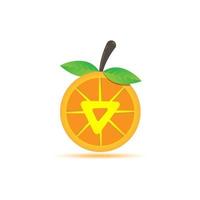 ilustração em vetor logotipo laranja fresco. conceito de logotipo de fruta laranja para elemento de negócios e mídia social.