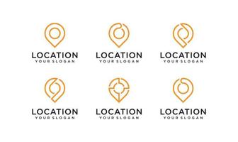 coleção de logotipos de mercado de pinos de localização vetor