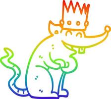 desenho de linha de gradiente de arco-íris rei rato dos desenhos animados rindo vetor