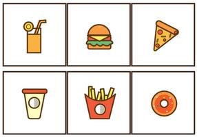 Ilustração grátis de ícones de fast food Vector