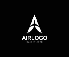 o logotipo do avião. ilustração simples do logotipo de vetor de avião. logotipo da empresa de viagens.