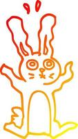 desenho de linha de gradiente quente desenho animado coelho animado vetor