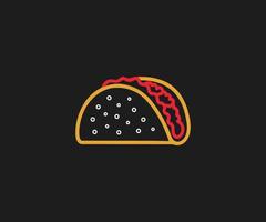 vetor de logotipo de ícone de taco. vetor de comida mexicana de taco.