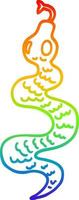 desenho de linha gradiente arco-íris desenho animado cobra verde vetor