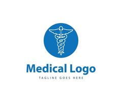 design de logotipo médico, modelo de design de logotipo do instituto médico. vetor