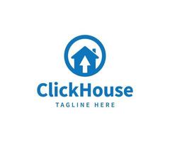 logotipo do clique da casa. clique no modelo de logotipo da casa vetor