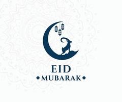 modelo eid al adha mubarak. ilustração vetorial de fundo de design eid mubarak para cartaz de cartão de saudação e cartão de banner, caligrafia, vetor