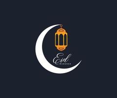lua eid mubarak com símbolo islâmico de design islâmico. vetor de design de logotipo eid mubarak.