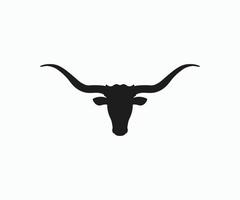 vetor silhueta texas longhorn. vetor de ícone de logotipo de cabeça de touro.