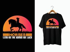 design de camiseta de cavalo vetor