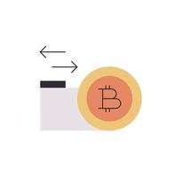 carteira de moedas e ilustração em vetor plana de tecnologia de finanças de criptomoeda.