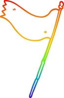 desenho de linha de gradiente de arco-íris desenho animado bandeira azul vetor
