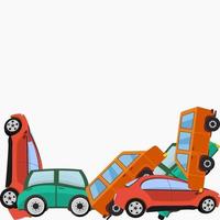 carros editáveis empilham ilustração vetorial para fundo de texto de design relacionado a transporte ou oficina de reparação de automóveis vetor
