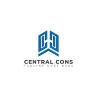 letra inicial abstrata c ou logotipo cc na cor azul isolado em fundo branco aplicado para logotipo da empresa de construção também adequado para as marcas ou empresas com nome inicial c ou cc. vetor