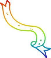 banner de desenho animado de desenho de linha de gradiente de arco-íris soprando no vento vetor